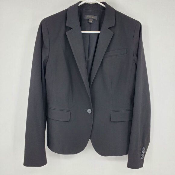 Ann Taylor Black Single Button Women's Career Formal Blazer Suit Jacket Size 6 - Picture 1 of 9